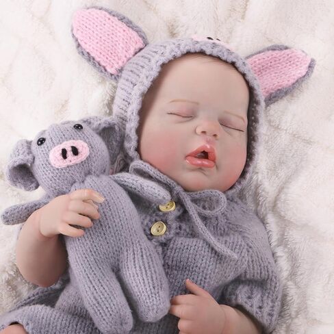 GAGAKU Realistic Baby Doll Girl, 18 Inch Reborn Dolls for Toddlers, Real Life Like Reborn Baby Doll with Accessories, Bottle Diaper Clothes in Kuwait