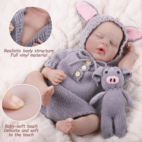 GAGAKU Realistic Baby Doll Girl, 18 Inch Reborn Dolls for Toddlers, Real Life Like Reborn Baby Doll with Accessories, Bottle Diaper Clothes in Kuwait