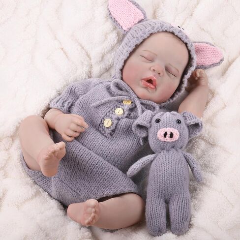 GAGAKU Realistic Baby Doll Girl, 18 Inch Reborn Dolls for Toddlers, Real Life Like Reborn Baby Doll with Accessories, Bottle Diaper Clothes in Kuwait