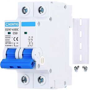 32 Amp Miniature DC Circuit Breaker 500V 2 Pole, Solar PV Disconnect Switch with Thermal Magnetic Trip, DIN Rail Mount Isolator C32 in Saudi Arabia