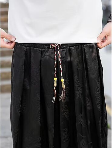 HZCX FASHION Mens Womens Harem Pants Dragon Aladdin Pant Baggy Joggers Kung Fu Hanfu Tai Chi Yoga Pants Loose Trousers in Saudi Arabia