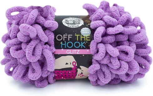 (1 Skein) Lion Brand Yarn Off The Hook Glitz No Needle Bulky Yarn, Peach in Saudi Arabia