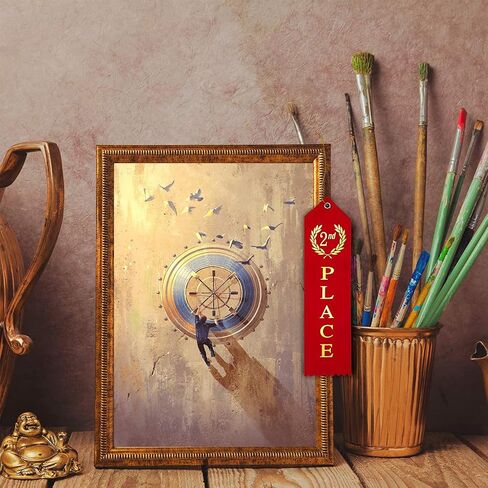 Outus 18 Pieces Award Ribbons 1st, 2nd, 3rd Place Flat Carded Set First Place Prizes with Event Card and Rope for Competition, Sports Event, School, Contests, Blue Red White in Saudi Arabia