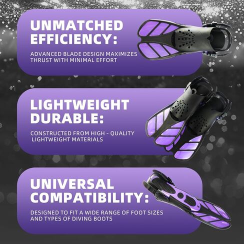 Snorkel Fins, Swim Fins，Travel Size Short Swim Fins for Snorkeling Diving Swimming Adult Men Womens Adjustable Buckles Open Heel Swim Flippers in Saudi Arabia