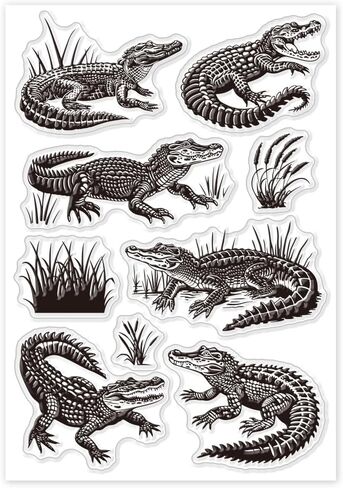 Globleland alpaca Clear Stamps Happy Birthday Gift Box Silicone Clear Stamp Seals Cartoon Animals Stamps Stamprent for DIY Scrapbooking Cards Making Photo Photo Journal in Saudi Arabia
