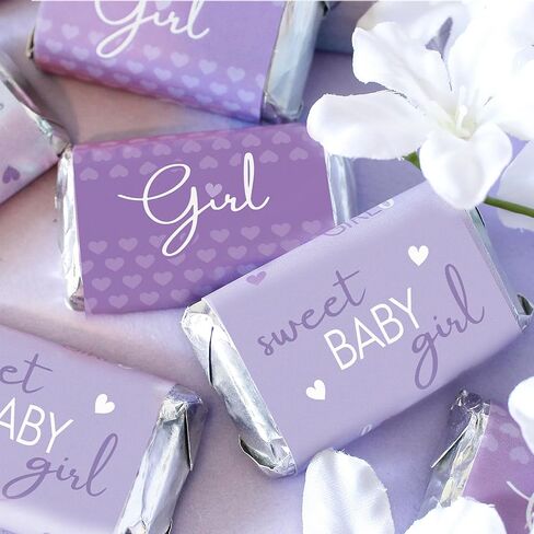 Pink It's a Girl Baby Shower Miniature Candy Wrappers, Sweet Baby Girl Party Favor Candy Labels - 45 Count in Saudi Arabia