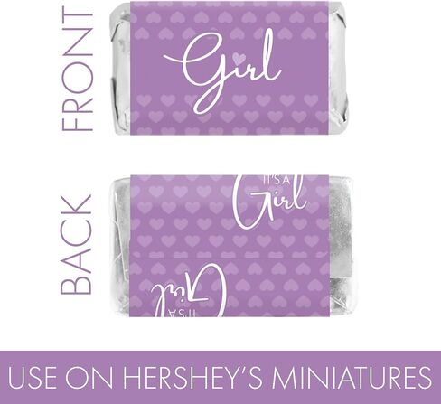 Pink It's a Girl Baby Shower Miniature Candy Wrappers, Sweet Baby Girl Party Favor Candy Labels - 45 Count in Saudi Arabia