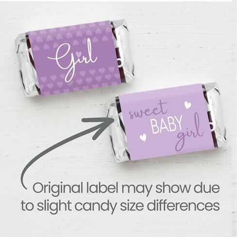 Pink It's a Girl Baby Shower Miniature Candy Wrappers, Sweet Baby Girl Party Favor Candy Labels - 45 Count in Saudi Arabia