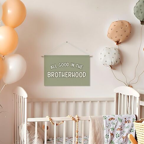 Little Man Cave Poster Hanger with Wood Frame, Trendy Retro Sage Green Checkered Lightning Peace Sign Wall Art Decor for Boys Room, Kids Posters for Toddler Bedroom Decor, 12x16 Inch Set of 3 in Kuwait