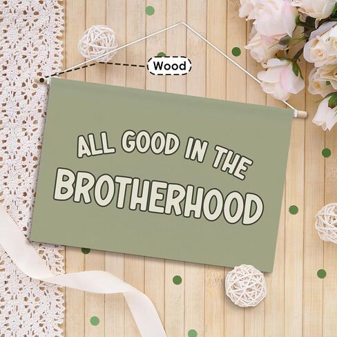 Little Man Cave Poster Hanger with Wood Frame, Trendy Retro Sage Green Checkered Lightning Peace Sign Wall Art Decor for Boys Room, Kids Posters for Toddler Bedroom Decor, 12x16 Inch Set of 3 in Kuwait