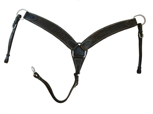 Western Breast Collar Oak Tooled Black Leather Roping Barrel Breastcollar Trail Pleasure Horse Breastplate in Saudi Arabia