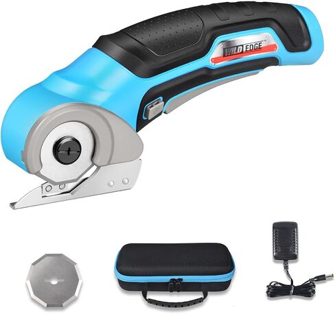 Electric Scissors, 4V 2.5Ah High-Capacity Battery Rechargeable Cardboard Cutter with Rapid Charger and Hard Carrying Case for Cutting Fabric, Carpet, Leather, Felt, Cardboard in Saudi Arabia