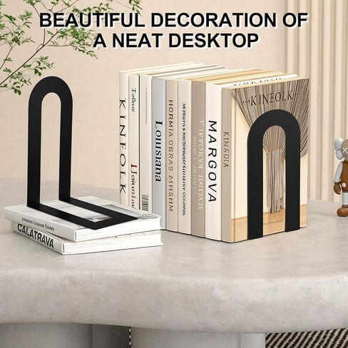 chunful 6 pcs نهايات المعادن الحديثة للأرفف الزخرفية الصغيرة السوداء الكتب الجرف منظم الحد الأدنى من التصميم سدادة لعقد كتب للمكتب المنزلي in Kuwait