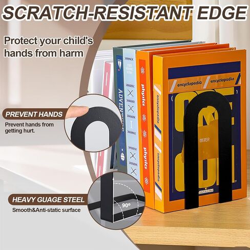 chunful 6 pcs نهايات المعادن الحديثة للأرفف الزخرفية الصغيرة السوداء الكتب الجرف منظم الحد الأدنى من التصميم سدادة لعقد كتب للمكتب المنزلي in Kuwait