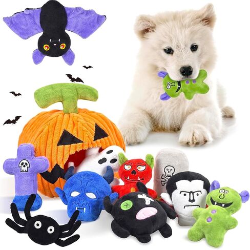 Stuffed Animal Dog Toys, 5 Pack Tough Squeaky Dog Toys, Plush Toys Assortment, Great Value Dog Toys Bundle, Woodland Series Dog Chew Toys for Large Medium and Small Dogs Puppy Pet Toys in Saudi Arabia