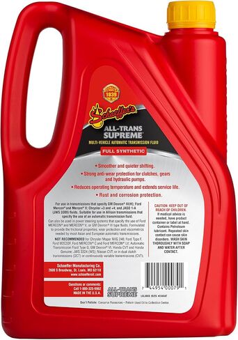 Schaeffer Manufacturing Co. 0204SAT-006S All-Trans Supreme Automatic Transmission Fluid, 1-Gallon Bottle in Saudi Arabia
