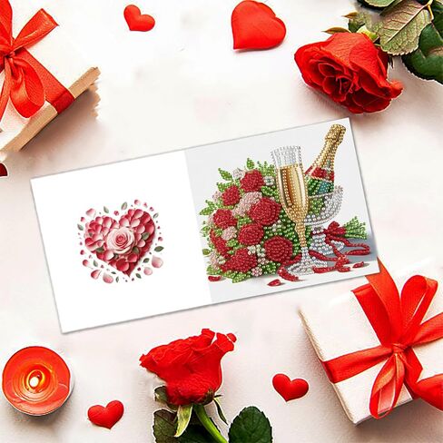 MaiYiYi 6 Pack DIY Lotus Flower Diamond Painting Greeting Cards Kit Flower Butterfly Diamond Painting Cards Mandala Flowers Diamond Art Greeting Cards for Family Friends Holiday Birthday in Saudi Arabia
