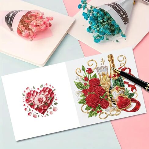 MaiYiYi 6 Pack DIY Lotus Flower Diamond Painting Greeting Cards Kit Flower Butterfly Diamond Painting Cards Mandala Flowers Diamond Art Greeting Cards for Family Friends Holiday Birthday in Saudi Arabia