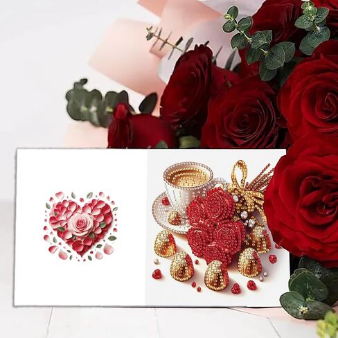 MaiYiYi 6 Pack DIY Lotus Flower Diamond Painting Greeting Cards Kit Flower Butterfly Diamond Painting Cards Mandala Flowers Diamond Art Greeting Cards for Family Friends Holiday Birthday in Saudi Arabia
