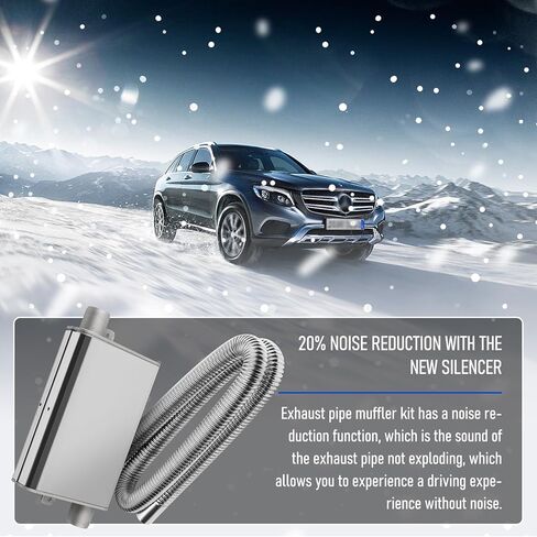 300cm/118" Diesel Heater Exhaust Pipe with Upgraded Muffler and Clamps, 1"/2.5cm ø Generator Exhaust Extension Stainless Steel Exhaust Pipe Parking Air Heater Fuel Tank Diesel Gas Vent Hose in Kuwait