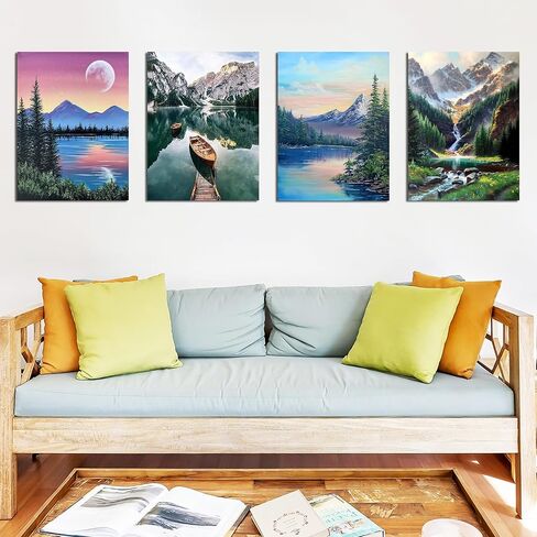 مجموعات اللوحات الماس Lanzeyo للبالغين مجموعات فن الماس للمبتدئين للمبتدئين الماسيين مجموعات الأزهار الجدار الفني DIY الكبار الحرفيين 4pcs Gem Art (Flower) in Kuwait