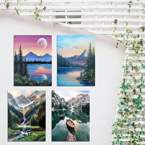 مجموعات اللوحات الماس Lanzeyo للبالغين مجموعات فن الماس للمبتدئين للمبتدئين الماسيين مجموعات الأزهار الجدار الفني DIY الكبار الحرفيين 4pcs Gem Art (Flower) in Kuwait