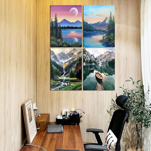 مجموعات اللوحات الماس Lanzeyo للبالغين مجموعات فن الماس للمبتدئين للمبتدئين الماسيين مجموعات الأزهار الجدار الفني DIY الكبار الحرفيين 4pcs Gem Art (Flower) in Kuwait