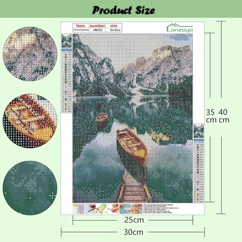 مجموعات اللوحات الماس Lanzeyo للبالغين مجموعات فن الماس للمبتدئين للمبتدئين الماسيين مجموعات الأزهار الجدار الفني DIY الكبار الحرفيين 4pcs Gem Art (Flower) in Kuwait