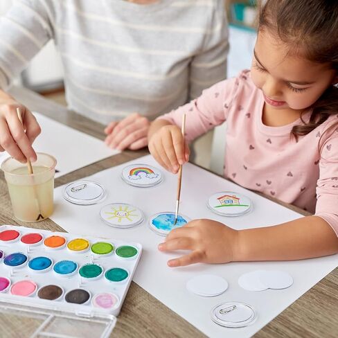 XunYee 12 Set 2.25 Inch Clear Acrylic Buttons Clear Plastic Craft Button with Pin, Blank Paper and Card Removal Tool, Pins Buttons Design for DIY Crafts, Picture Frames in Saudi Arabia