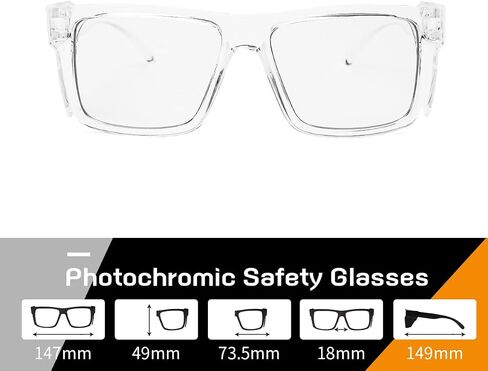 Safety Glasses Photochromic ANSI Z87.1Anti blue light UV Protection For Men Women in Saudi Arabia