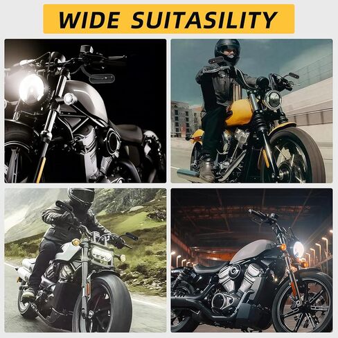 مرايا الدراجات النارية للمقودات ، Universal M8 M10 BLACK VINE VINE مرايا متوافقة مع Harley Sportster Road King V-Rod Street Glide Electra Glide Dyna Softail Honda Kawasaki والمزيد in Kuwait