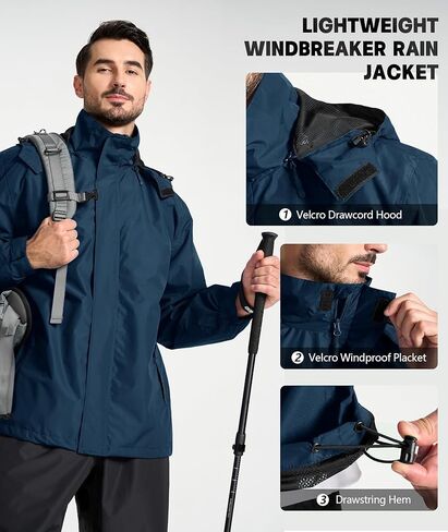 SWISSWELL Golf Rain Gear for Men Waterproof Golf Rain Suit for Men Breathable Lightweight Rain Jacket and Pants in Kuwait