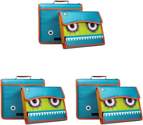 Case-It Monsters The Sidekick Zipper Binder, 5 - Color Tabbed Expanding File, Aqua in Saudi Arabia