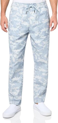 A|X Armani Exchange Men's Non Stretch Cotton Camo Denim Drawstring Trouser Pants, Celestial Blue in Saudi Arabia