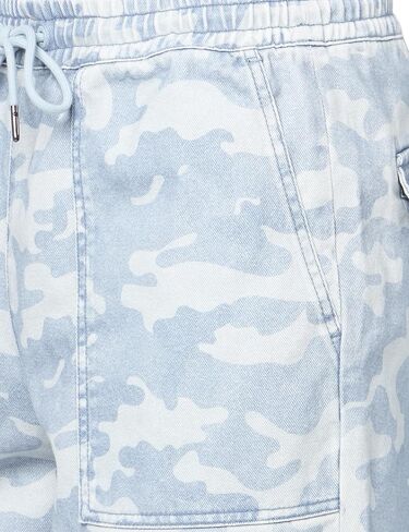 A|X Armani Exchange Men's Non Stretch Cotton Camo Denim Drawstring Trouser Pants, Celestial Blue in Saudi Arabia