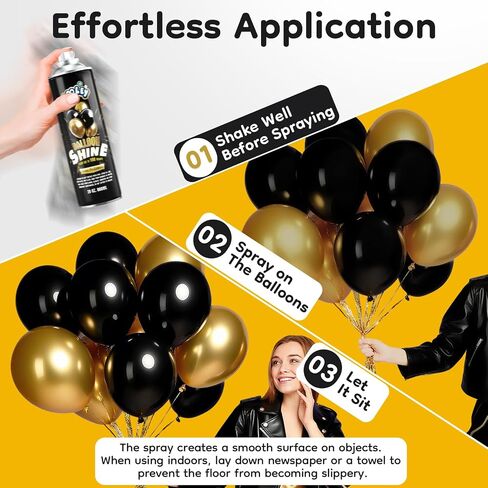 Balloon Shine Spray, 15oz Ultra Lasting High Shine Balloon Spray, Waterproof and Instant Gloss Formula, No-Wipe Balloon Shine Spray Latex Balloons for Party and Event Decorations in Saudi Arabia