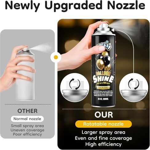 Balloon Shine Spray, 15oz Ultra Lasting High Shine Balloon Spray, Waterproof and Instant Gloss Formula, No-Wipe Balloon Shine Spray Latex Balloons for Party and Event Decorations in Saudi Arabia