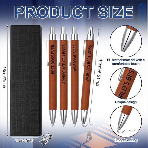 4 Pcs Fathers Day Dad Gifts Best Dad Ever Leather Pen Sets Best Ever Gift from Daughter Son Family for Fathers Day Christmas Birthday in Saudi Arabia