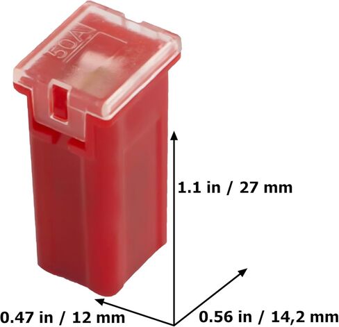 20A Delon Technology - Block Fuses JCase Tall, 5 Pack, 14,2x12x27mm / 0.56x0.47x1.1 Inch, max 32V, Blue in Kuwait