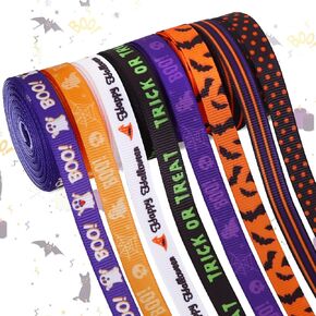 TONIFUL 6 Rolls 1 Inch Easter Grosgrain Ribbon with Eggs/Rabbits/Carrots/Dots Pattern for Handmade Crafts, Wreaths and Gift Wrapping, Basket Decor, Bows Making, Easter Day Decoration (5 Yards/roll) in Kuwait