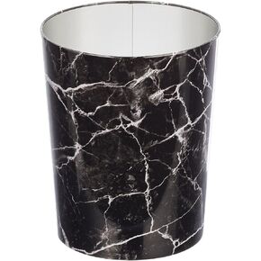 mDesign Stainless Steel Round Metal Trash Can, Small 2.8 Gallon Wastebasket, Garbage Basket Bin for Bathroom, Bedroom, Kitchen, or Home Office, Holds Waste and Recycle, Mirri Collection, Brushed in Kuwait