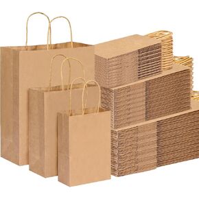 أكياس الورق السوداء 75pcs ذات الأحجام المتنوعة بأحجام متنوعة أكياس ورقية كرافت أكياس الهدايا بالتجزئة والبضائع والأعمال والتسوق والتسوق in Kuwait