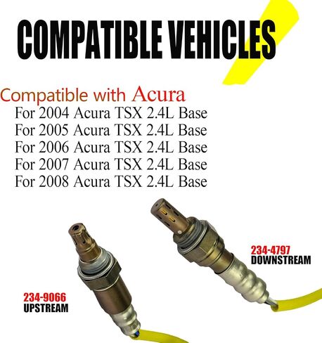 234-9091 234-4462 مستشعر الأكسجين O2 مناسب لـ 2009-2014 Acura TSX 2.4L، لـ 2008-2012 Honda Accord 2.4L، 36532-R40-A01 36531-R40-A01 المصب والمنبع 2 قطعة in Kuwait
