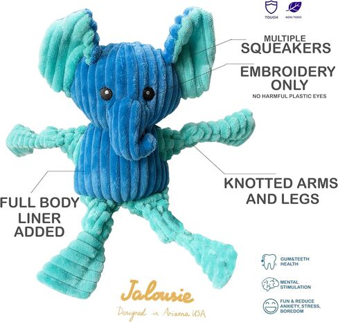Jalousie Extra-Large Dog Squeaky Toy Interactive Rope Plush Toy for Small Medium Large Breeds Durable Dog Chew Toy (Fox2) in Saudi Arabia