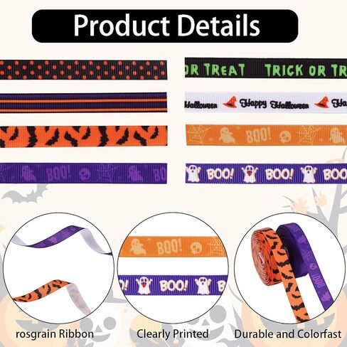 TONIFUL 6 Rolls 1 Inch Easter Grosgrain Ribbon with Eggs/Rabbits/Carrots/Dots Pattern for Handmade Crafts, Wreaths and Gift Wrapping, Basket Decor, Bows Making, Easter Day Decoration (5 Yards/roll) in Kuwait