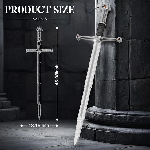 Sword Building Sets for Adults, Cool The Sword of The Masters 99014, Collectible Build and Display Model, Anime-Style Cosplay Toy Sword, Gifts for Classic Game Fans Boys Girls 14+ (820 PCS) in Kuwait