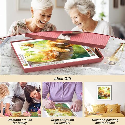 طقم طلاء Amorars Cat Diamond للبالغين ، فني Sky Sky Cat Diamond 5D للمبتدئين - DIY Full Diamond Dot Gem Paint in Kuwait