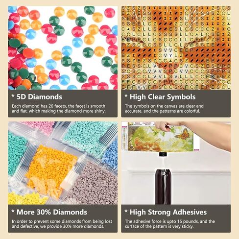 طقم طلاء Amorars Cat Diamond للبالغين ، فني Sky Sky Cat Diamond 5D للمبتدئين - DIY Full Diamond Dot Gem Paint in Kuwait