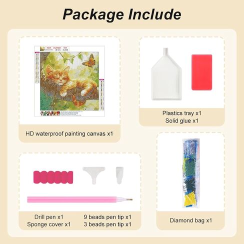 طقم طلاء Amorars Cat Diamond للبالغين ، فني Sky Sky Cat Diamond 5D للمبتدئين - DIY Full Diamond Dot Gem Paint in Kuwait