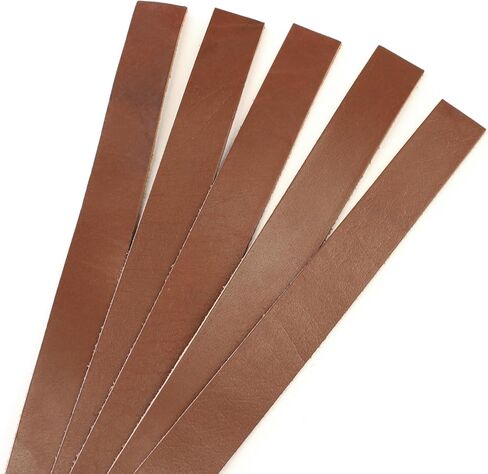 2 Pack - CleverDelights Brown Leather Straps - 1" x 36" - 5oz Genuine Cowhide Leather - Jewelry Craft Supply in Saudi Arabia